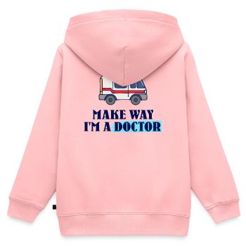 Médecin Médecin Médecin Médecin Médecin Spécialiste Hôpital Ambulance - Sweat Premium à capuche zippé enfant bio - rose - Dos - AI Model Kid Female (0cm)