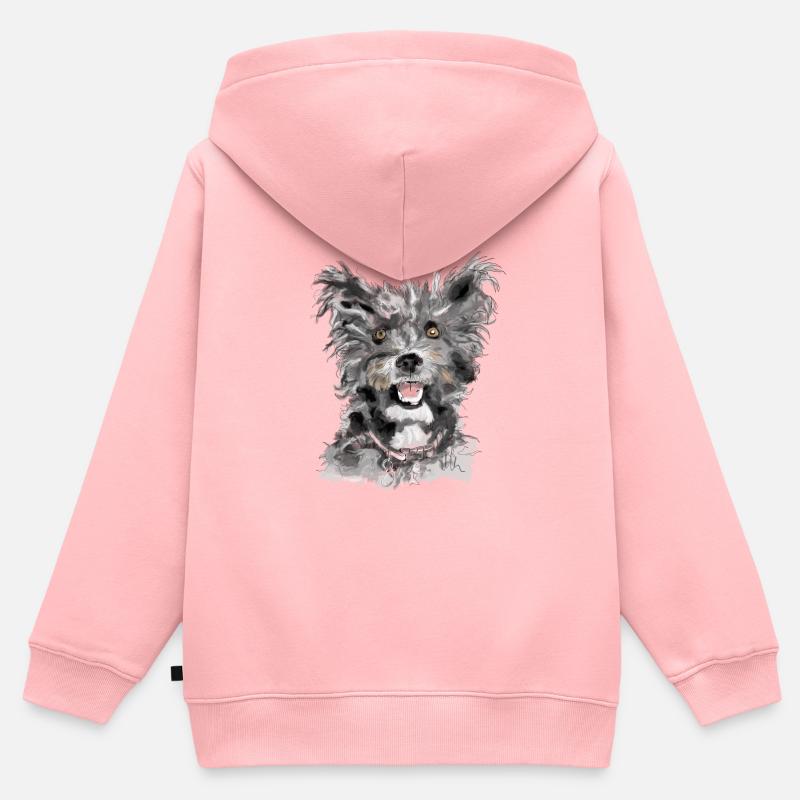 Pumi - Sweat Premium à capuche zippé enfant bio - rose