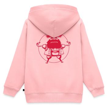 Pur pirate - Sweat Premium à capuche zippé enfant bio - rose - Dos - AI Model Kid Female (0cm)