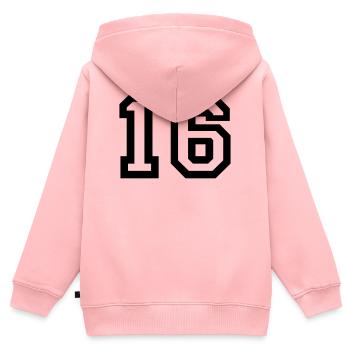 16 - Sweat Premium à capuche zippé enfant bio - rose - Dos - AI Model Kid Female (0cm)