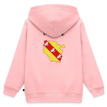 Lorraine - Kinder Premium Organic Zip Hoodie - Rosa - Hinten - AI Model Kid Female (0cm)