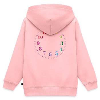 Zifferblatt mit bunten Ziffern ohne Uhrzeiger - Kinder Premium Organic Zip Hoodie - Rosa - Hinten - AI Model Kid Female (0cm)