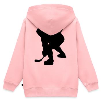 Eishockey Schattenbild Logo für Fanclub - Kinder Premium Organic Zip Hoodie - Rosa - Hinten - AI Model Kid Female (0cm)