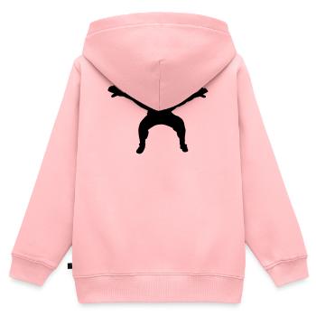 Fußball- oder Handballkeeper mit breiten Händen - Kinder Premium Organic Zip Hoodie - Rosa - Hinten - AI Model Kid Female (0cm)