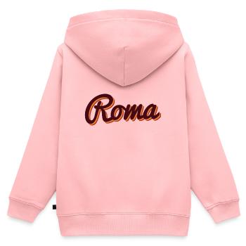 Roma Italien - Kinder Premium Organic Zip Hoodie - Rosa - Hinten - AI Model Kid Female (0cm)