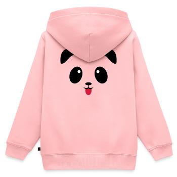 Langue de visage de panda - Sweat Premium à capuche zippé enfant bio - rose - Dos - AI Model Kid Female (0cm)
