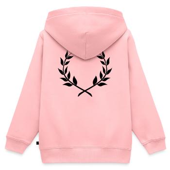 Couronne de laurier gagnante - Sweat Premium à capuche zippé enfant bio - rose - Dos - AI Model Kid Female (0cm)