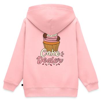 Kuchen Bäcker Backen - Kinder Premium Organic Zip Hoodie - Rosa - Hinten - AI Model Kid Female (0cm)