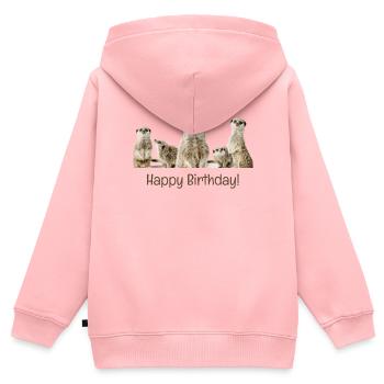 Happy Birthday - Kinder Premium Organic Zip Hoodie - Rosa - Hinten - AI Model Kid Female (0cm)