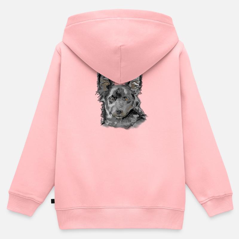 Berger australien - Sweat Premium à capuche zippé enfant bio - rose