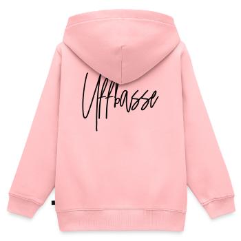 Uffbasse - Aufpassen Dialekt badisch deutsch - Kinder Premium Organic Zip Hoodie - Rosa - Hinten - AI Model Kid Female (0cm)