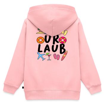 Urlaub Ferien Verreisen Sommer Sonne Meer Strand - Kinder Premium Organic Zip Hoodie - Rosa - Hinten - AI Model Kid Female (0cm)