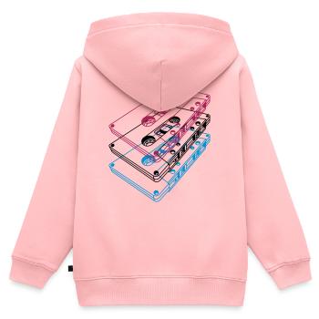 Cassette 3D – Retro Mixtape Vintage Perspective - Kids Premium Organic Zip-up Hoodie - rose - Back - AI Model Kid Female (0cm)