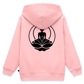 Bouddha - Sweat Premium à capuche zippé enfant bio - rose - Dos - AI Model Kid Female (0cm)