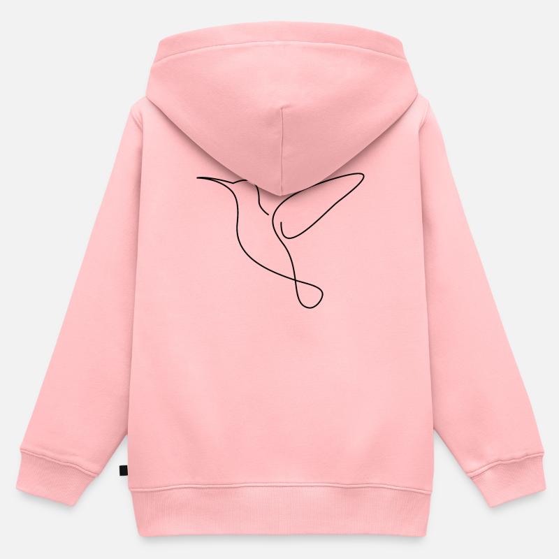 Colibri - Sweat Premium à capuche zippé enfant bio - rose