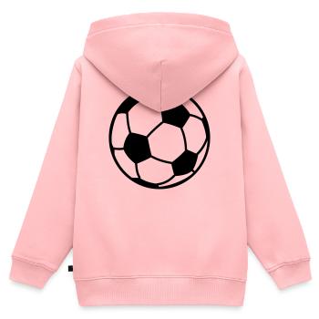 Logo de football ballon pour logo d’association sur les vêtements - Sweat Premium à capuche zippé enfant bio - rose - Dos - AI Model Kid Female (0cm)