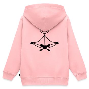 Méditation rester calme respirer, expirer - Sweat Premium à capuche zippé enfant bio - rose - Dos - AI Model Kid Female (0cm)