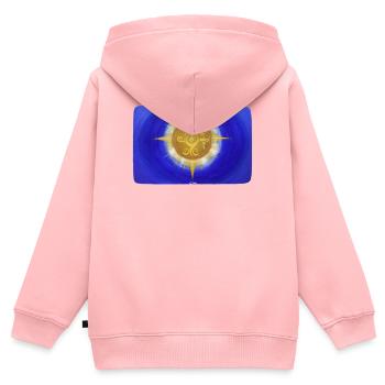 SchöpfungsLicht des göttlichen Schutzes 1 - Kinder Premium Organic Zip Hoodie - Rosa - Hinten - AI Model Kid Female (0cm)
