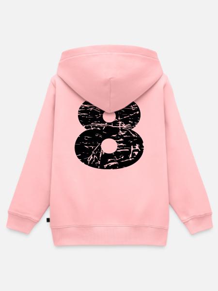 8 - Kinder Premium Organic Zip Hoodie - Rosa