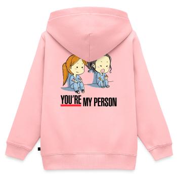 You're My Person - Kinder Premium Organic Zip Hoodie - Rosa - Hinten - AI Model Kid Female (0cm)