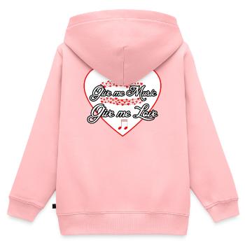 Musik Liebe Musiker Musical Sprüche - Kinder Premium Organic Zip Hoodie - Rosa - Hinten - AI Model Kid Female (0cm)