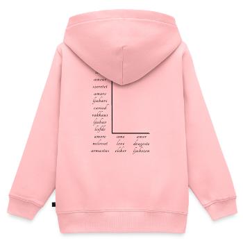 Liebe Auf Vielen Verschiedenen Sprachen - Kinder Premium Organic Zip Hoodie - Rosa - Hinten - AI Model Kid Female (0cm)