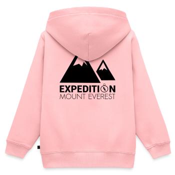 Expedition Mount Everest - Kinder Premium Organic Zip Hoodie - Rosa - Hinten - AI Model Kid Female (0cm)