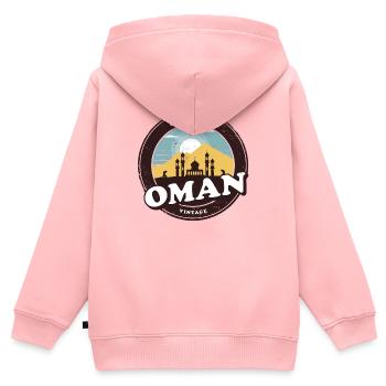 Oman Vintage Mosquée Design - Sweat Premium à capuche zippé enfant bio - rose - Dos - AI Model Kid Female (0cm)