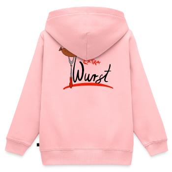 Extra Wurst Barbecue Humor - Kinder Premium Organic Zip Hoodie - Rosa - Hinten - AI Model Kid Female (0cm)