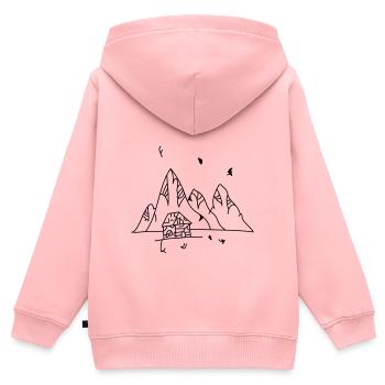 Montagne - Kinder Premium Organic Zip Hoodie - Rosa - Hinten - AI Model Kid Female (0cm)