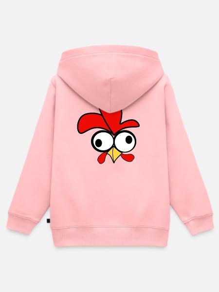 Hahn lustige Bilder - Kinder Premium Organic Zip Hoodie - Rosa