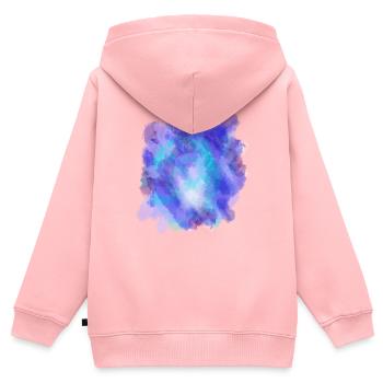 Aquarell malerei Meeresblau - Kinder Premium Organic Zip Hoodie - Rosa - Hinten - AI Model Kid Female (0cm)