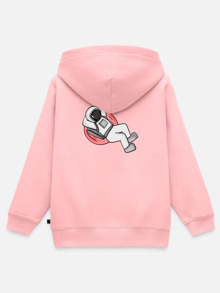 Astronaut - Kinder Premium Organic Zip Hoodie - Rosa