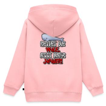 Rettet die Wale, esst mehr Japaner! - Kinder Premium Organic Zip Hoodie - Rosa - Hinten - AI Model Kid Female (0cm)