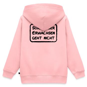Sorry aber Erwachsen geht nicht - lustiger Spruch - Kinder Premium Organic Zip Hoodie - Rosa - Hinten - AI Model Kid Female (0cm)