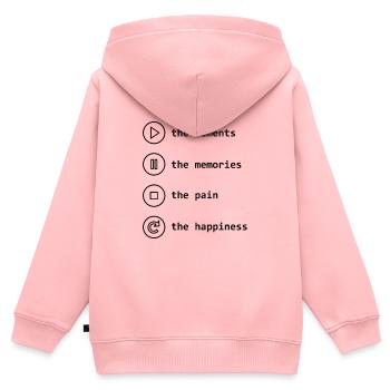 Mental Health Achtsamkeit bewusst leben - Kinder Premium Organic Zip Hoodie - Rosa - Hinten - AI Model Kid Female (0cm)