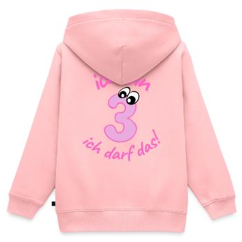 Kindergeburtstag 3 Jahre Mädchen Geschenk - Kinder Premium Organic Zip Hoodie - Rosa - Hinten - AI Model Kid Female (0cm)