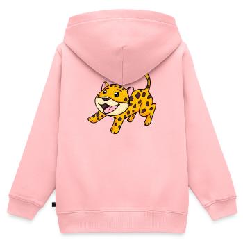 Jaguar - Kinder Premium Organic Zip Hoodie - Rosa - Hinten - AI Model Kid Female (0cm)