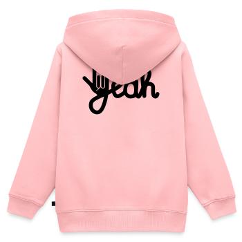 Yeah - Kinder Premium Organic Zip Hoodie - Rosa - Hinten - AI Model Kid Female (0cm)