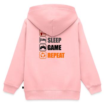 Geek Routine - Kinder Premium Organic Zip Hoodie - Rosa - Hinten - AI Model Kid Female (0cm)