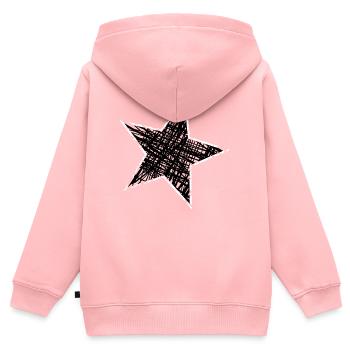 STERN. STERNE. STERN. STERNE. FEST. JAHRESTAG - Kinder Premium Organic Zip Hoodie - Rosa - Hinten - AI Model Kid Female (0cm)