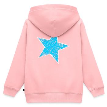 STERN. STERNE. STERN. STERNE. FEST. JAHRESTAG - Kinder Premium Organic Zip Hoodie - Rosa - Hinten - AI Model Kid Female (0cm)