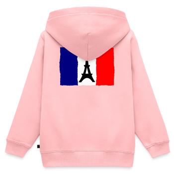 SOCCER. SPORT. FRANCE. CHAMPION. BLUE WHITE RED - Kids Premium Organic Zip-up Hoodie - rose - Back - AI Model Kid Female (0cm)