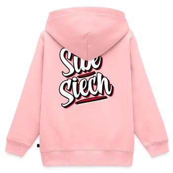 Sibe Siech Schweizerdeutsch Mundart - Kinder Premium Organic Zip Hoodie - Rosa - Hinten - AI Model Kid Female (0cm)