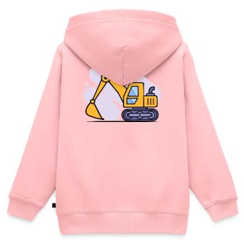 Kids Bagger Spielzeug - Kinder Premium Organic Zip Hoodie - Rosa - Hinten - AI Model Kid Female (0cm)