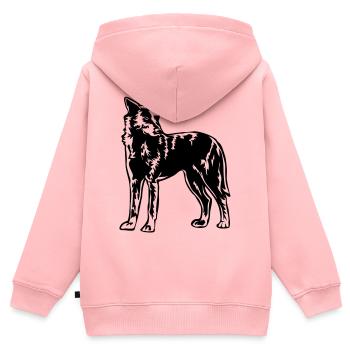 Hollandse Herder - Kinder Premium Organic Zip Hoodie - Rosa - Hinten - AI Model Kid Female (0cm)
