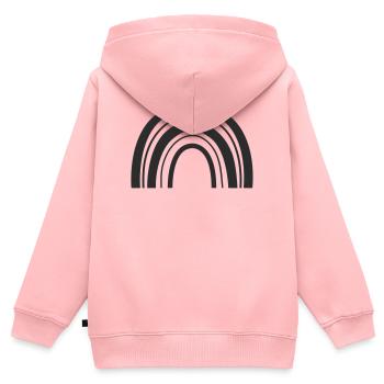 Regenbogen - Kinder Premium Organic Zip Hoodie - Rosa - Hinten - AI Model Kid Female (0cm)