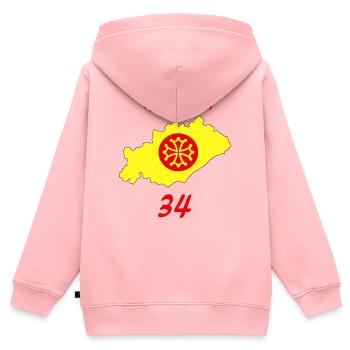 Hérault - Kinder Premium Organic Zip Hoodie - Rosa - Hinten - AI Model Kid Female (0cm)