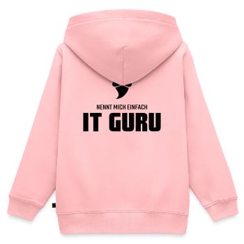 Nennt mich einfach IT Guru - Kinder Premium Organic Zip Hoodie - Rosa - Hinten - AI Model Kid Female (0cm)
