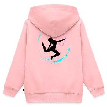 Gymnastique rythmique - Sweat Premium à capuche zippé enfant bio - rose - Dos - AI Model Kid Female (0cm)